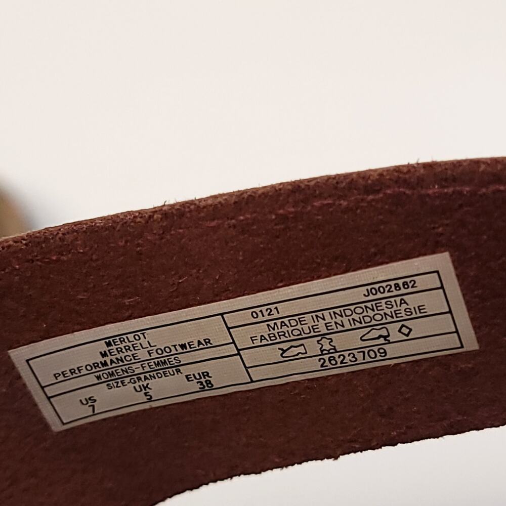 Merrell Sandal Size 7 Women's Nappa Valley Slide Cork Leather Rust Brown Sandals - Picture 11 of 12